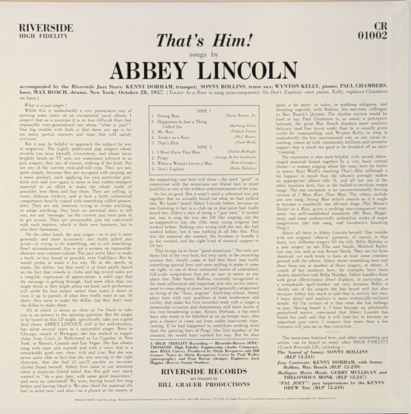Abbey Lincoln - That's Him (RSD 2026 VINYL) | Mint (M) Mint (M)-
