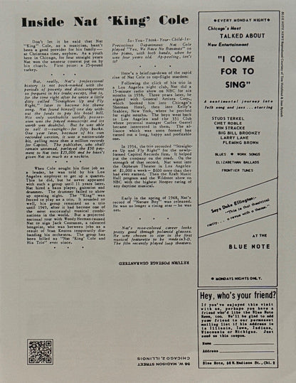 Nat King Cole - Live At The Blue Note Chicago | Mint (M) Mint (M)-