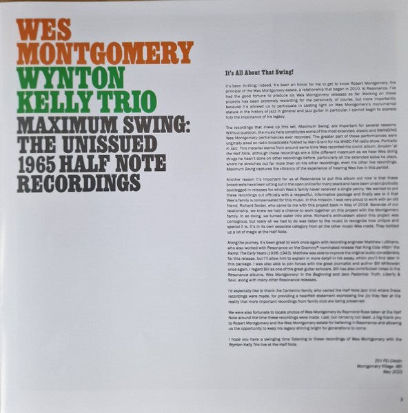 Wes Montgomery - Maximum Swing: The Unissued 1965 Half Note Recordings (3xVINYL RSD) |-