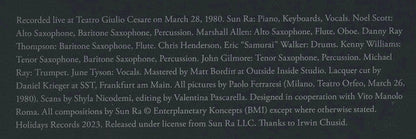 Sun Ra - Live In Roma 1980 | Mint (M) Mint (M)-