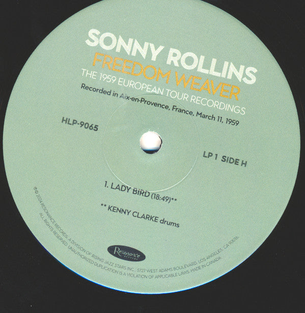 Sonny Rollins - Freedom Weaver (The 1959 European Tour Recordings) | Mint (M) Mint (M)-