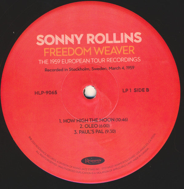 Sonny Rollins - Freedom Weaver (The 1959 European Tour Recordings) | Mint (M) Mint (M)-