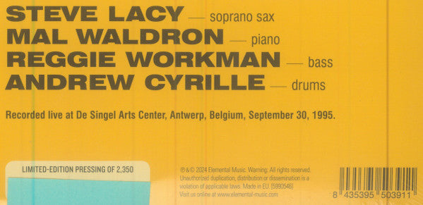 Steve Lacy / Mal Waldron - The Mighty Warriors: Live In Antwerp | Mint (M) Mint (M)-