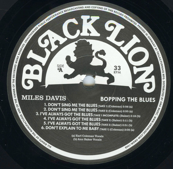 Miles Davis - Bopping The Blues (180 GRAM VINYL) | Mint (M) Mint (M)-
