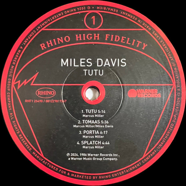 Miles Davis - Tutu (B&M EXCLUSIVE: SPECIAL INSERT) | Mint (M) Mint (M)-