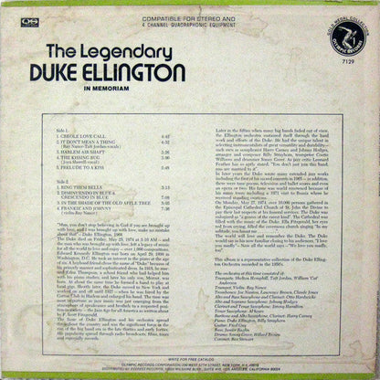 The Legendary Duke Ellington In Memoriam | Mint (M) Mint (M)-