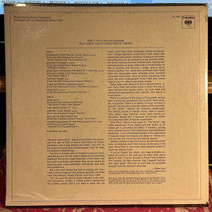 Percy Faith & His Orchestra - Held Over! Today's Great Movie Themes | Mint (M) Mint (M)-