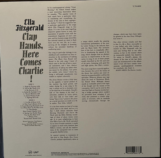 Ella Fitzgerald - Clap Hands, Here Comes Charlie! (Verve Acoustic Sound Series) [LP] | Mint (M) Mint (M)-