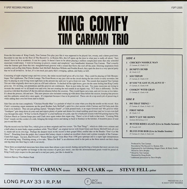 Tim Carman Trio - King Comfy | Mint (M) Near Mint (NM)-