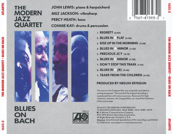 The Modern Jazz Quartet - Blues On Bach (CD) | Mint (M) Mint (M)-