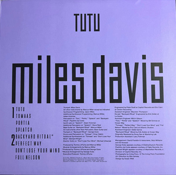 Miles Davis - Tutu (B&M EXCLUSIVE: SPECIAL INSERT) | Mint (M) Mint (M)-