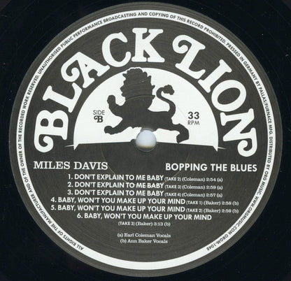 Miles Davis - Bopping The Blues (180 GRAM VINYL) | Mint (M) Mint (M)-