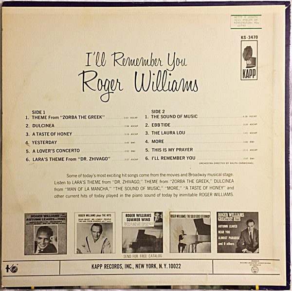 Roger Williams (2) - I'll Remember You *SEALED* | Mint (M) Mint (M)-