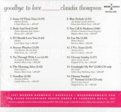 Claudia Thompson (2) - Goodbye To Love (CD) | Mint (M) Mint (M)-