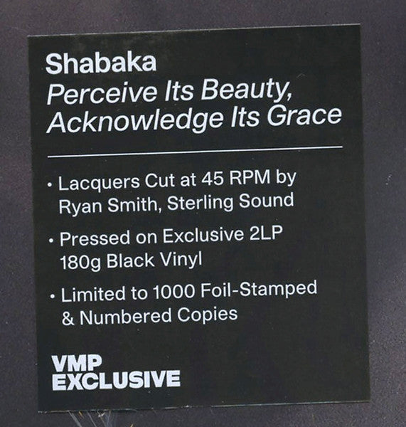 Shabaka Hutchings - Perceive Its Beauty, Acknowledge Its Grace (2xVINYL / VMP) | Mint (M) Mint (M)-