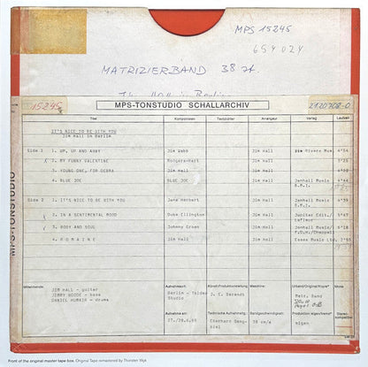Jim Hall - It's Nice To Be With You (Jim Hall In Berlin) (VINYL) | Mint (M) Mint (M)-