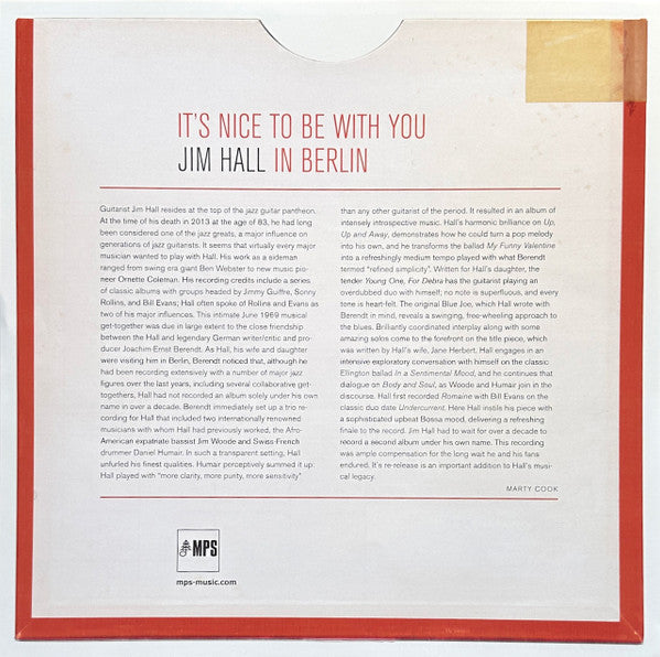 Jim Hall - It's Nice To Be With You (Jim Hall In Berlin) (VINYL) | Mint (M) Mint (M)-