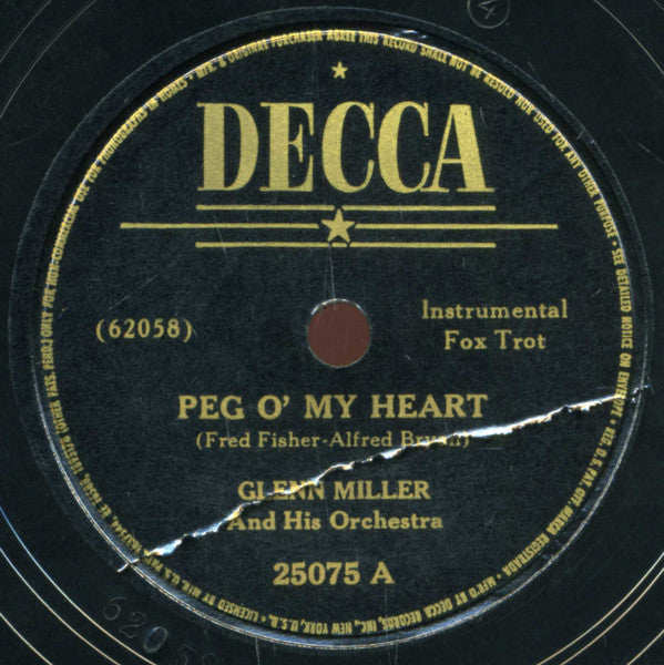 Glenn Miller And His Orchestra - Peg O' My Heart / Moonlight Bay | Excellent (EX) Generic-