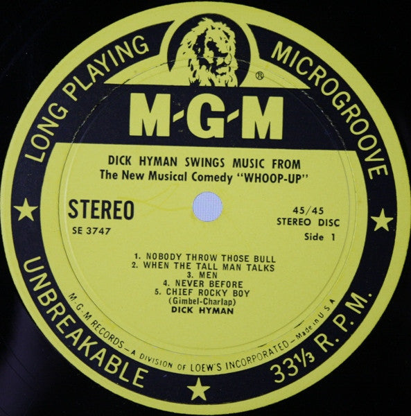 Dick Hyman - Swings Music From Whoop-Up (VINYL) | Excellent+ (EX+) Excellent+ (EX+)-