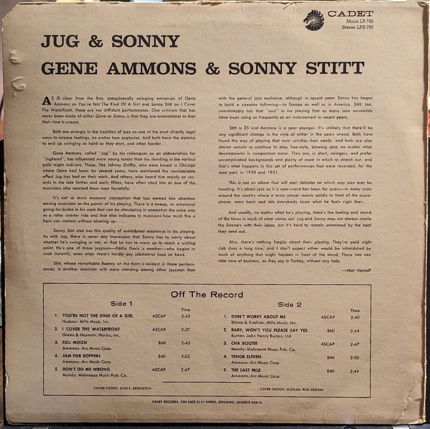 Gene Ammons - Jug & Sonny | Excellent (EX) Very Good (VG)-