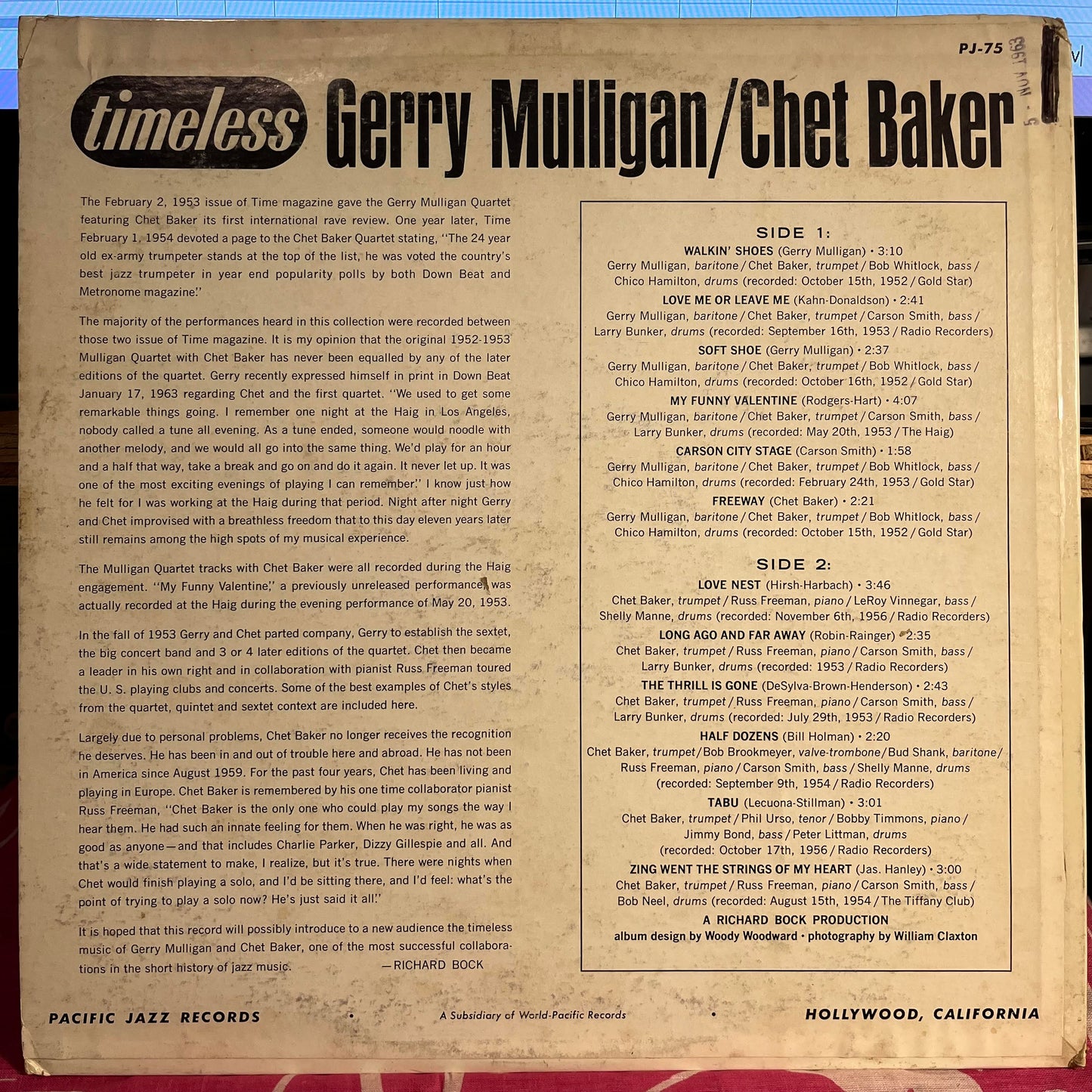 Gerry Mulligan - Timeless | Excellent (EX) Excellent (EX)-