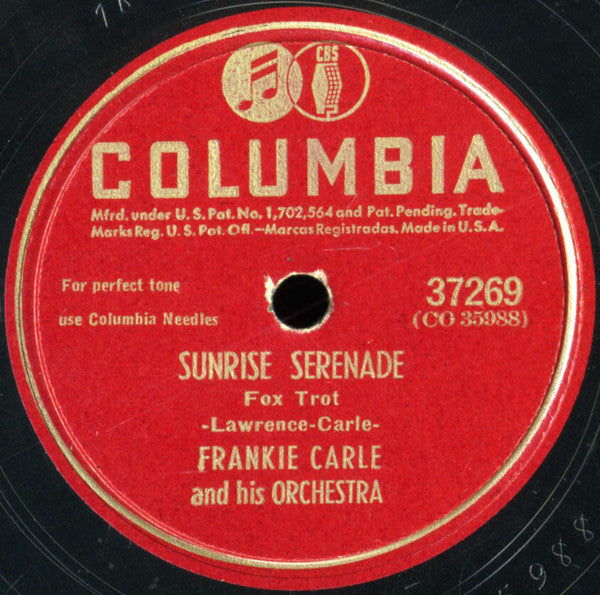 Frankie Carle And His Orchestra - Carle Boogie / Sunrise Serenade *78 RPM* | Excellent (EX) Generic-