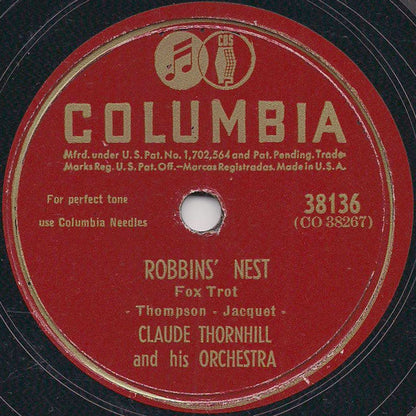 Claude Thornhill And His Orchestra - Just About This Time Last Night / Robbins' Nest (10" 78RPM RECORD) | Excellent (EX) Excellent (EX)-