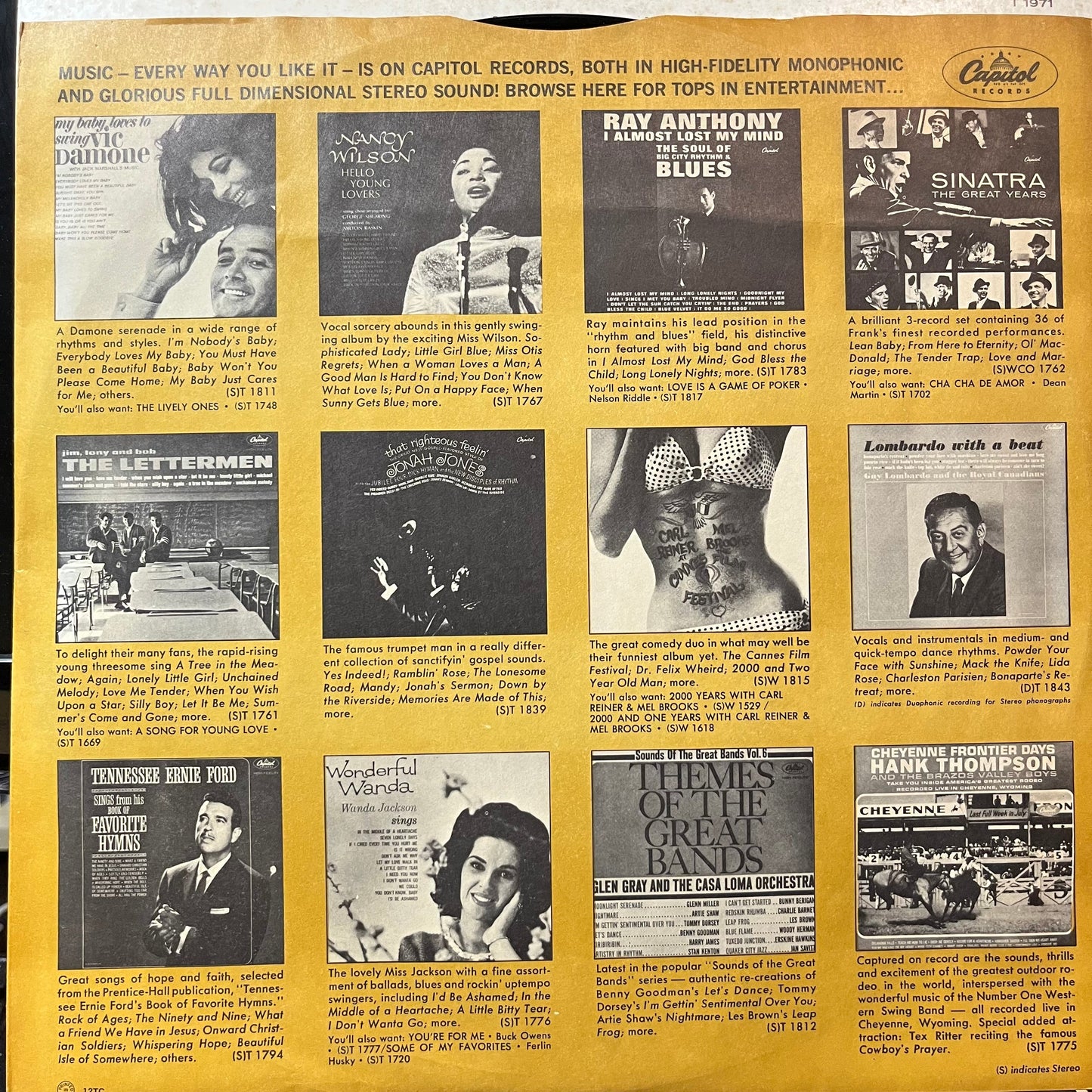 Earl Hines With Ralph Carmichael's Swingin' Big Ba - Earl "Fatha" Hines! (VINYL LP CAPITOL T-1971 1963) | USED Excellent (EX) Excellent (EX)-