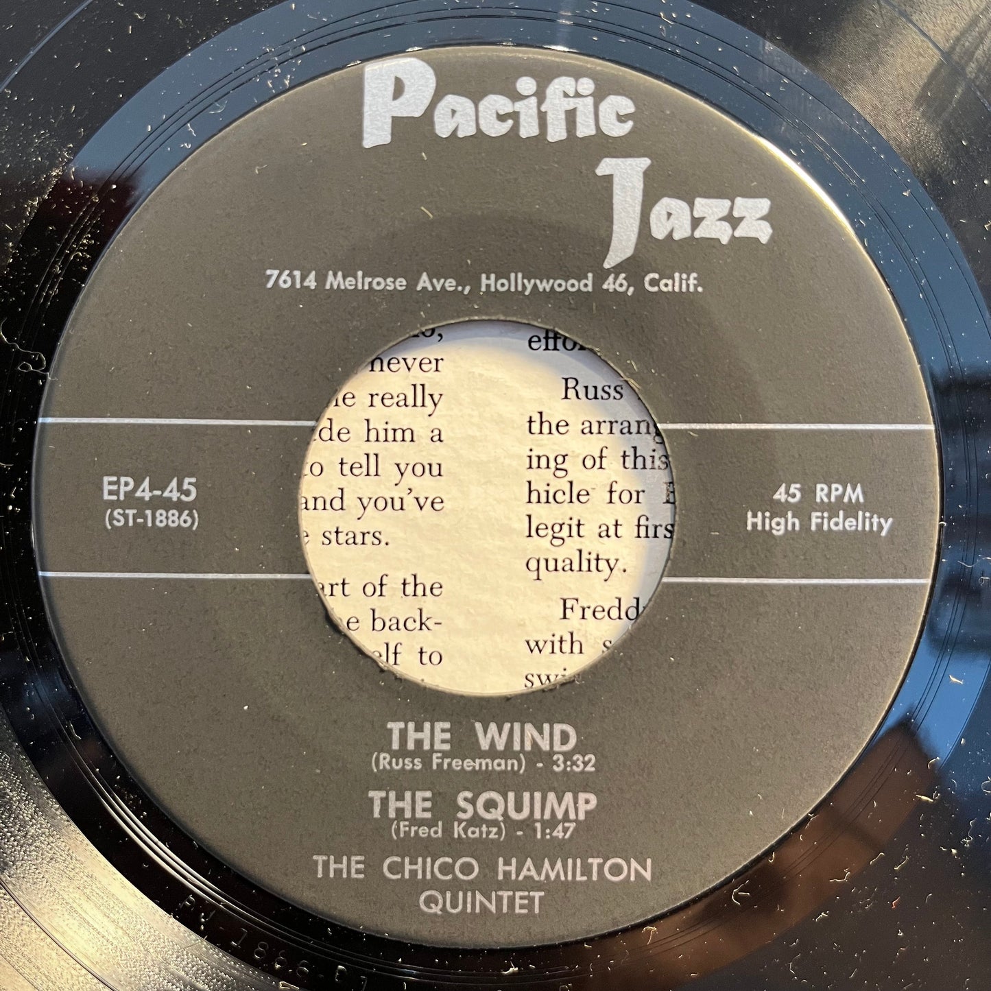 The Chico Hamilton Quintet - Chico Hamilton Quintet in Hi Fi *7"* | Excellent (EX) Excellent (EX)-