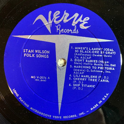 Stan Wilson - Folk Songs | Excellent (EX) Very Good Plus (VG+)-