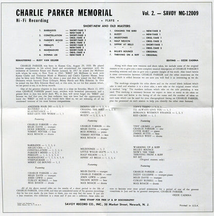 Charlie Parker - Charlie Parker Memorial Vol. 2 (CD) | Near Mint (NM or M-) Good Plus (G+)-