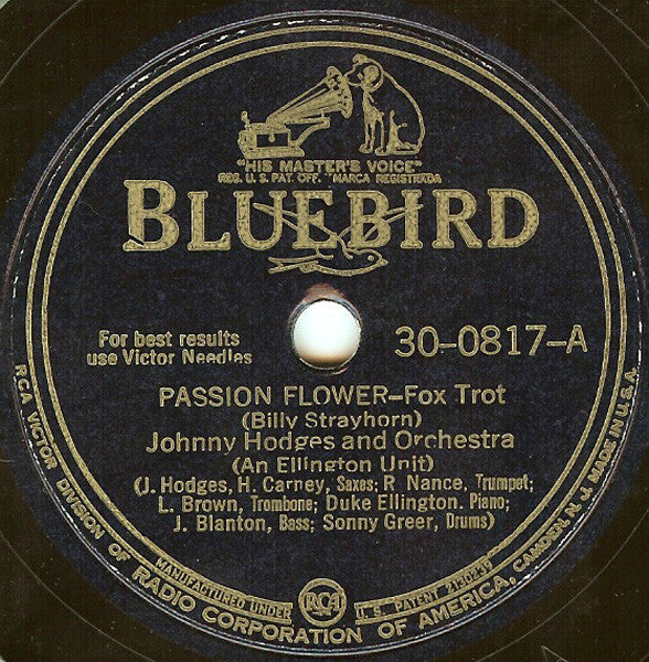 Johnny Hodges And His Orchestra - Passion Flower / Going Out The Back Way (10" 78RPM) | Near Mint- (NM-) Excellent (EX)-