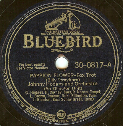 Johnny Hodges And His Orchestra - Passion Flower / Going Out The Back Way (10" 78RPM) | Near Mint- (NM-) Excellent (EX)-