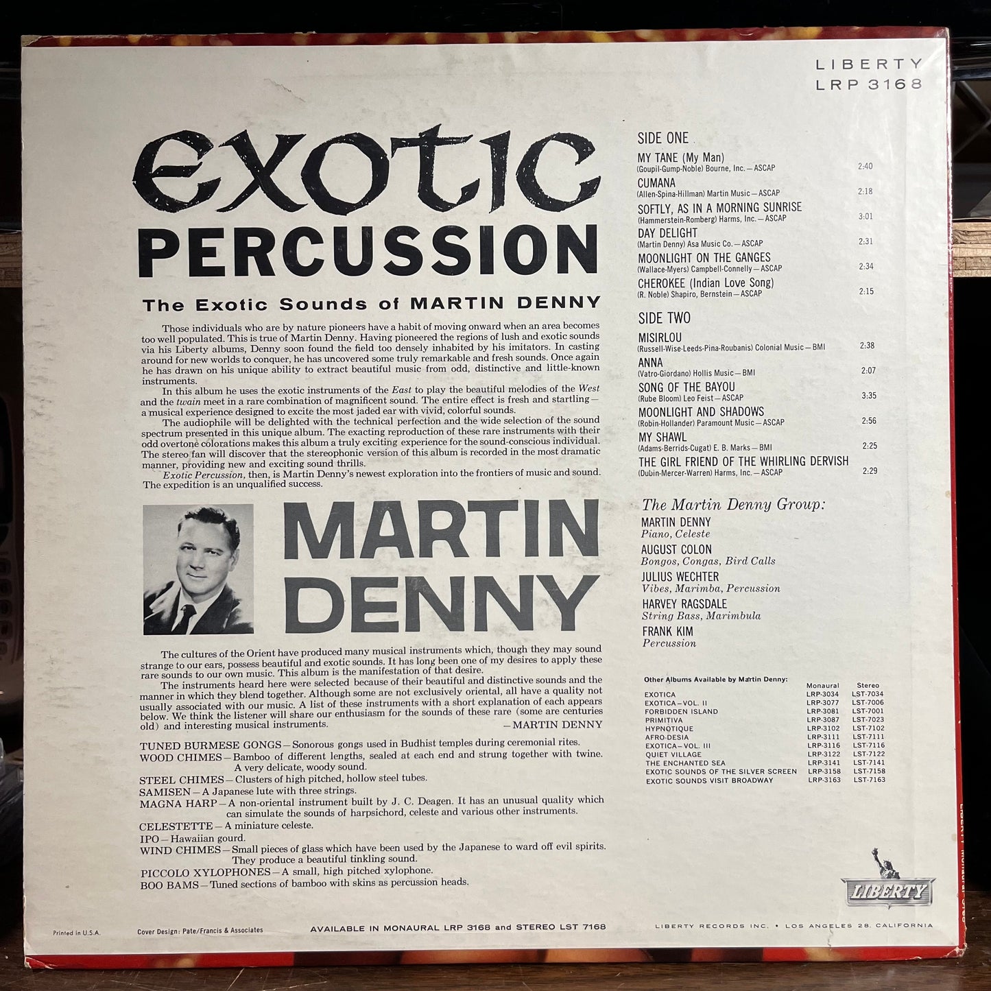 Martin Denny - Exotic Percussion - The Exotic Sounds Of Martin Denny (VINYL) | Near Mint- (NM-) Excellent (EX)-
