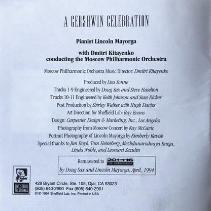 Lincoln Mayorga - A Gershwin Celebration (CD) | Near Mint (NM) Near Mint (NM)-