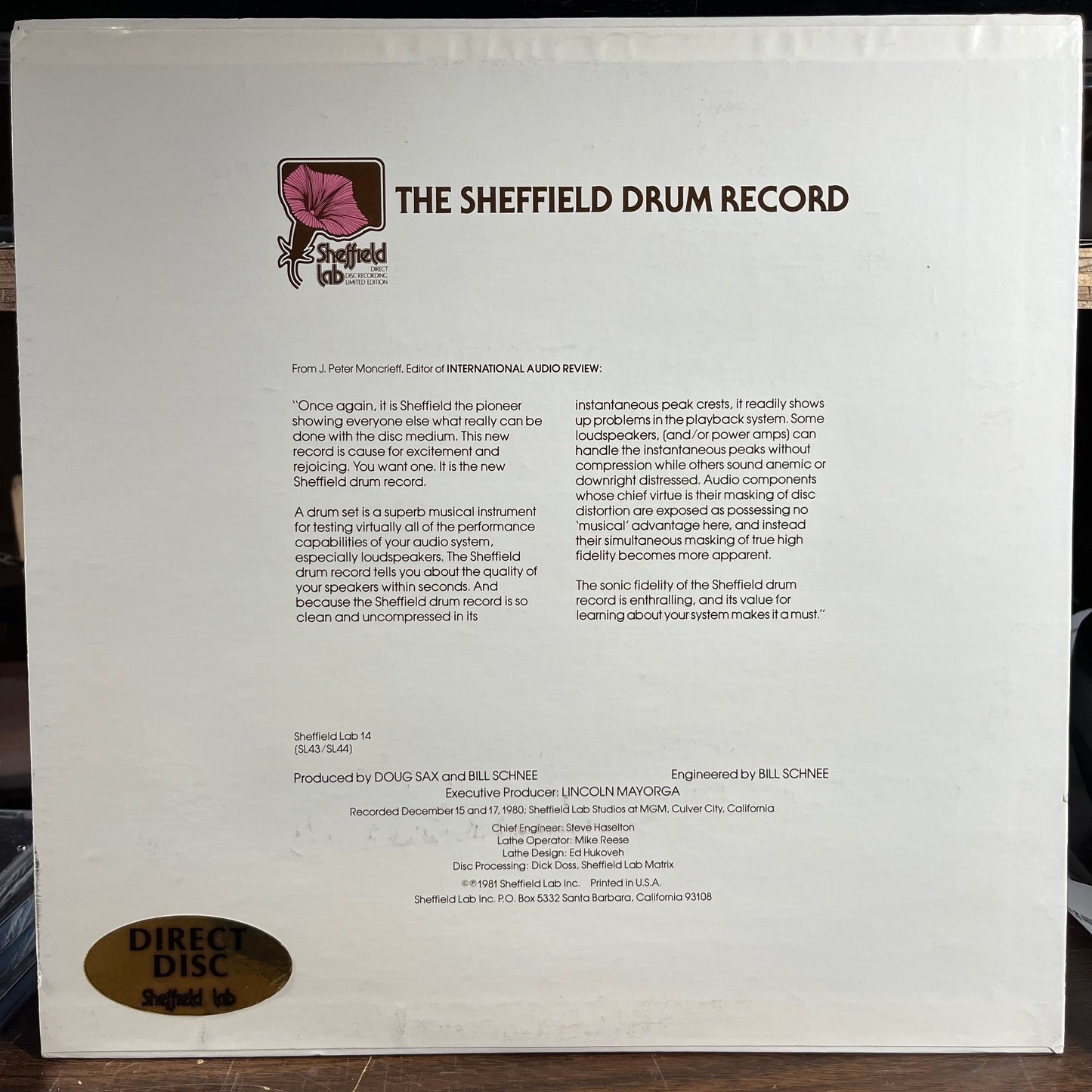 Jim Keltner - The Sheffield Drum Record (VINYL) | Near Mint (NM) Near Mint (NM)-