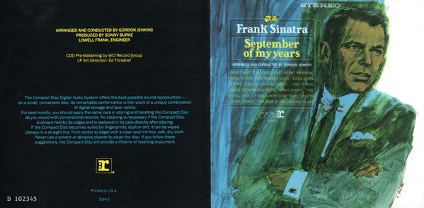 Frank Sinatra - September Of My Years (CD) | Near Mint (NM) Near Mint (NM)-
