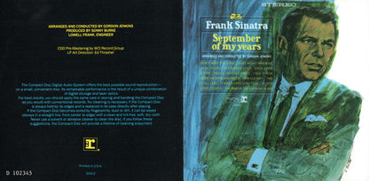 Frank Sinatra - September Of My Years (CD) | Near Mint (NM) Near Mint (NM)-