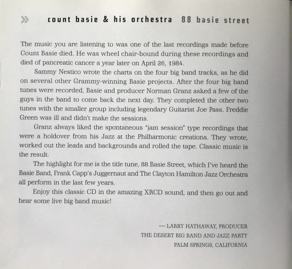 Count Basie Orchestra - "88 Basie Street" (XRCD) | Near Mint (NM) Excellent (EX)-