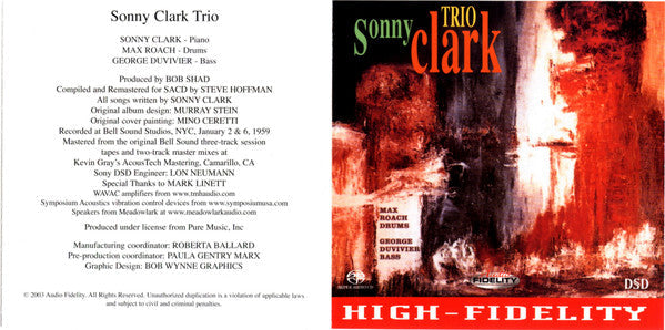Sonny Clark Trio - Sonny Clark Trio (SACD) | Near Mint (NM or M-)-