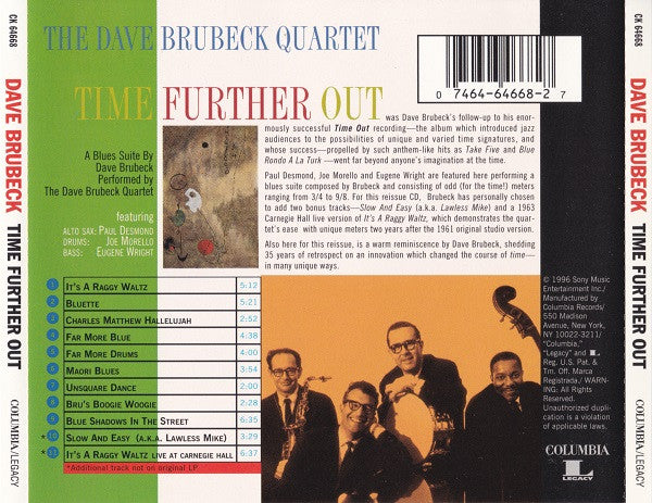 The Dave Brubeck Quartet - Time Further Out (Miro Reflections) (CD) |-