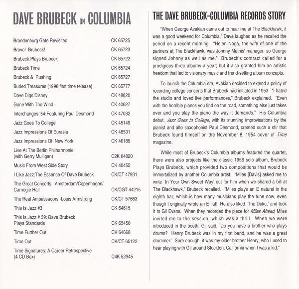 The Dave Brubeck Quartet - Time Further Out (Miro Reflections) (CD) |-