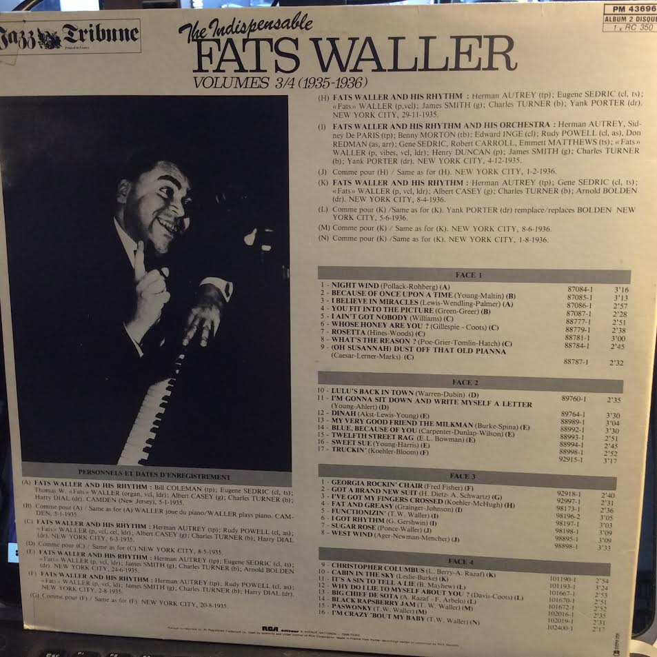Fats Waller - The Indispensable Fats Waller - Volumes 3/4 (1935-1936) (2xVINYL) | Near Mint (NM) Excellent+ (EX+)-