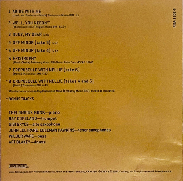 Thelonious Monk Septet - Monk's Music (SACD) | Near Mint (NM) Near Mint (NM)-