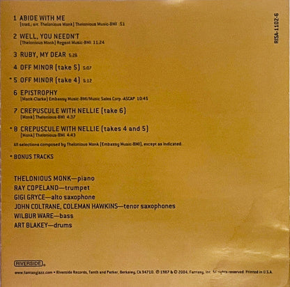 Thelonious Monk Septet - Monk's Music (SACD) | Near Mint (NM) Near Mint (NM)-