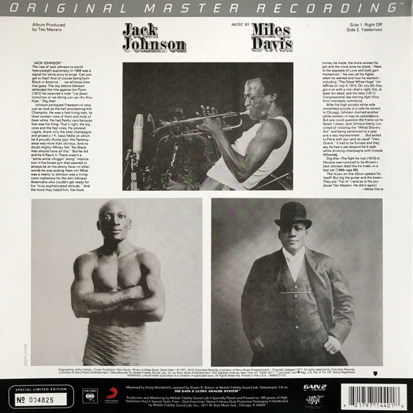 Miles Davis - Jack Johnson (Original Soundtrack Recording) (MFSL VINYL) | Near Mint (NM) Excellent+ (EX+)-
