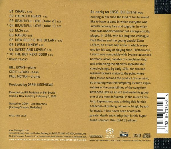 The Bill Evans Trio - Explorations (SACD) | Near Mint (NM) Excellent (EX)-