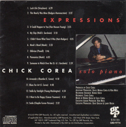 Chick Corea - Expressions (CD) | Near Mint (NM) Near Mint (NM)-