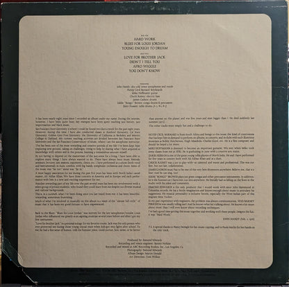 John Handy - Hard Work *TERRE HAUTE/PROMO* | Near Mint (NM) Excellent (EX)-