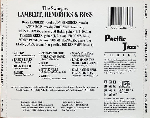 Lambert, Hendricks & Ross - The Swingers! (CD) | Near Mint (NM) Near Mint (NM)-